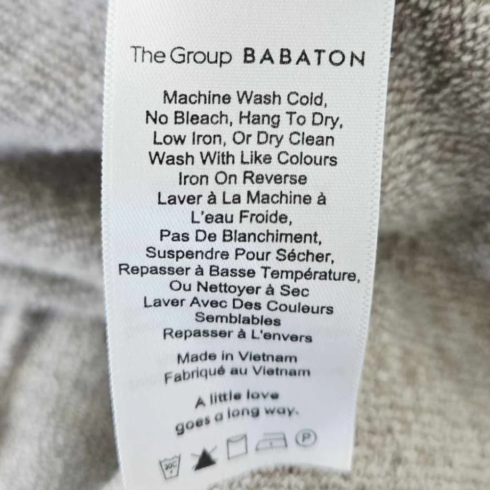 Babaton Gray Cream Crewneck Sweater‎ size Large